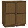 vidaXL Sideboard Set of 2 Honey brown Solid pine wood, MDF Medium