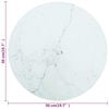 vidaXL Table Top White with marble pattern Tempered Glass Medium Sturdy