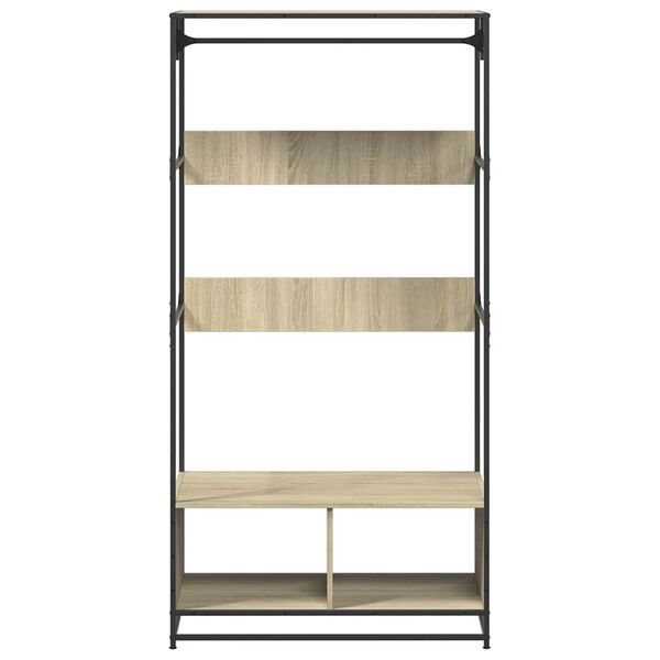 vidaXL Wardrobe Sonoma Oak Engineered Wood, Metal 35.4 x 19.7 x 70.9 in