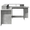 vidaXL Desk Concrete Gray Engineered Wood L-shaped, Corner size Desk