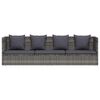 vidaXL Garden Bed Grey PE Rattan 78.7x23.6 in Adjustable Armrests
