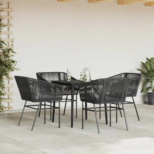 vidaXL Garden Dining Set Black, Dark Grey