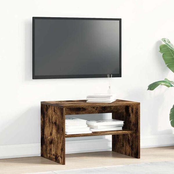 vidaXL TV Cabinet Smoked Oak Engineered Wood Compact TV Cabinet
