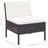 vidaXL Garden Lounge Set Black and Cream