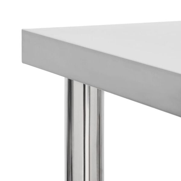 vidaXL Kitchen Work Table with Wheels 31.5"x11.8"x33.5" Stainless Steel