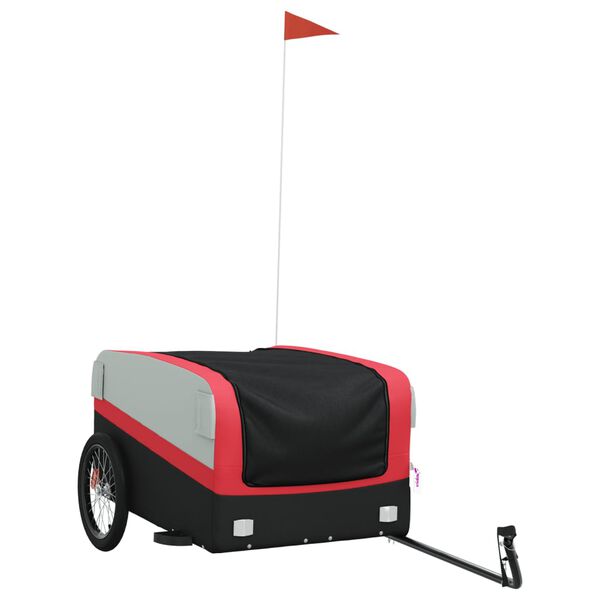 vidaXL Bike Trailer Black and Red 99.2 lb Iron