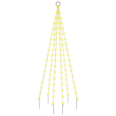 vidaXL Christmas Tree on Flagpole Warm White 108 LEDs 6 ft