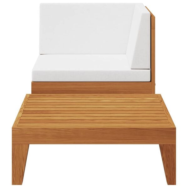 vidaXL Garden Lounge Set Cream white Solid acacia wood, Polyester Standard