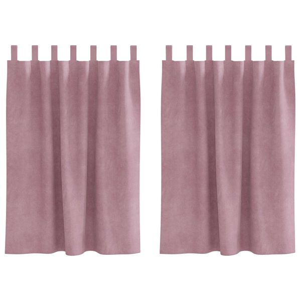 vidaXL Blackout Curtains 2 pcs Dark Pink 55.12 x 55.12 in Velvet