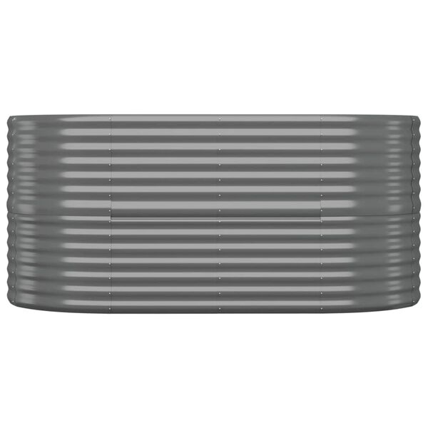 vidaXL Garden Raised Bed Grey Powder-coated steel Large Durable