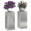 vidaXL Plant Stand 2 pcs Silver 9.45 x 9.45 x 21.65 in
