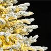 vidaXL Artificial Hinged Christmas Tree 150 LEDs & Flocked Snow 59.1"