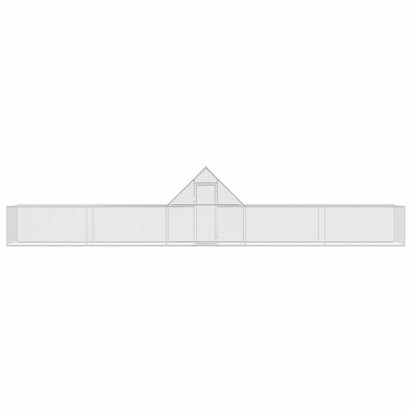 vidaXL Chicken Coop Silver Galvanized Steel 32.8 x 6.6 x 6.6 ft Sturdy