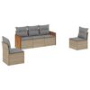 vidaXL Garden Sofa Set Beige PE rattan 5-piece Modular Garden Sofa Set
