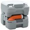 vidaXL Camping Toilet Manual Grey and White 16.34 x 14.37 x 14.76 in