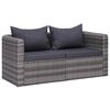 vidaXL Garden Lounge Set Grey PE rattan Large Modular