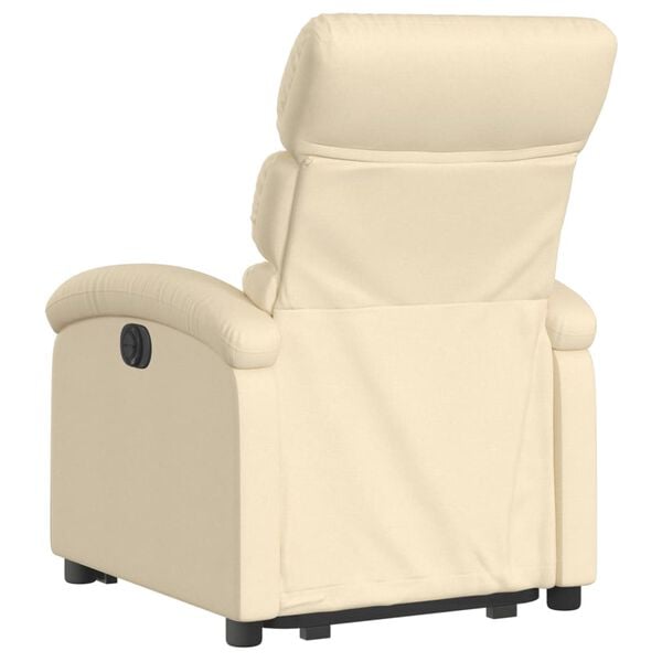 vidaXL Stand Up Recliner Chair Cream Fabric (100% polyester), metal, plywood