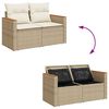 vidaXL Garden Sofa Set Beige PE rattan, powder-coated steel, acacia wood