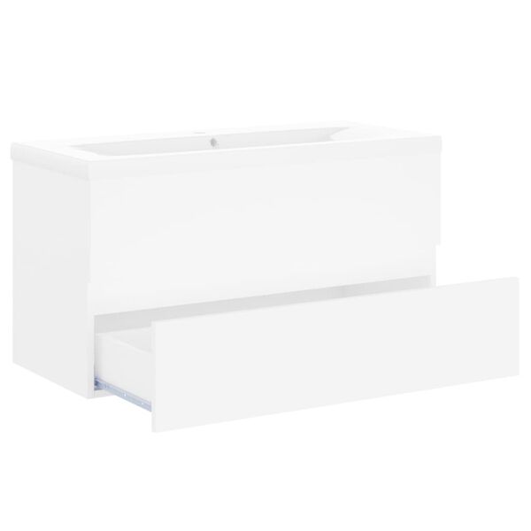 vidaXL Sink Cabinet With Basin White Engineered wood, Ceramic Standard