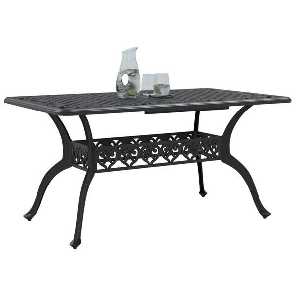 vidaXL Garden Table Black Cast Aluminum Large Durable Garden Table
