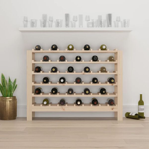 vidaXL Wine Rack 43.1x11.8x32.3" Solid Wood Pine