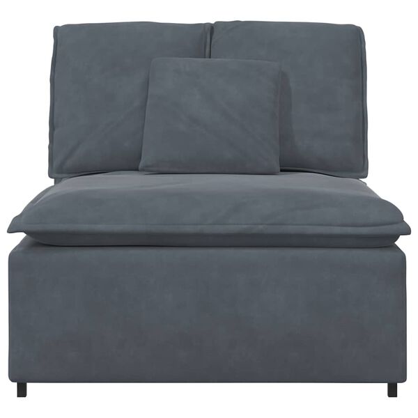 vidaXL Modular Sofa Dark Gray Velvet, Metal, Foam Standard Module Sofa