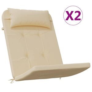 vidaXL Adirondack Chair Cushion Set of 2 Beige