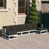 vidaXL Garden Lounge Set White Solid pinewood 7 Piece Set Modular