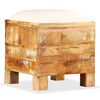 vidaXL Storage Chest Brown with a White Seat Solid Reclaimed Wood, Cotton