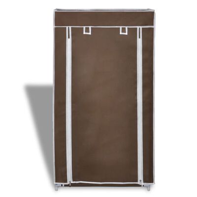 Fabric Shoe Cabinet with Cover 23" x 11" x 42" Brown