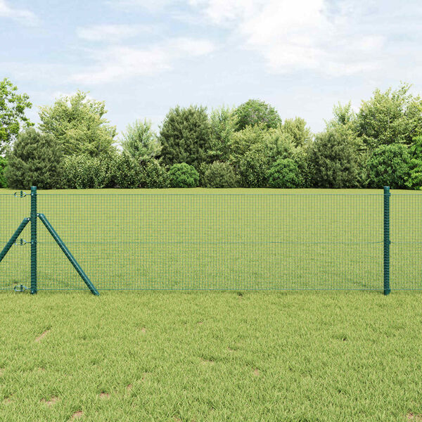 vidaXL Welded Wire Fence Green 2.6'x 82'