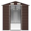 vidaXL Garden Shed Brown Galvanized Steel Large Garden Shed