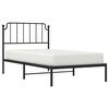 vidaXL Bed Frame Black Powder-Coated Steel Twin Bed Frame Rectangular