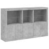 vidaXL Sideboard Concrete Grey Engineered Wood, Glass Large Sideboard