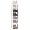 vidaXL Shoe Cabinet Set of 2 High Gloss White Engineered Wood Slim