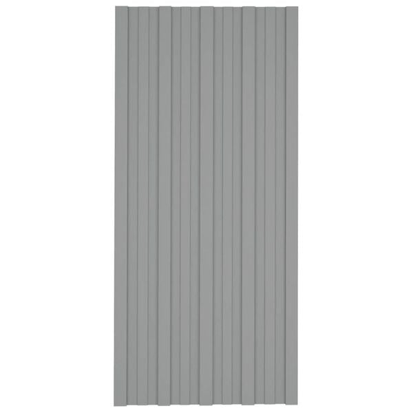 vidaXL Roof Panels 12 pcs Galvanised Steel Grey 39.4x17.7"