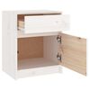 vidaXL Bedside Cabinet White Solid Pine Wood Medium Bedside Cabinet