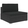 vidaXL Garden Sofa Black PE Rattan, Powder-Coated Steel, 100% Polyester