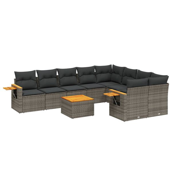 vidaXL Garden Sofa Set Grey, Dark Grey