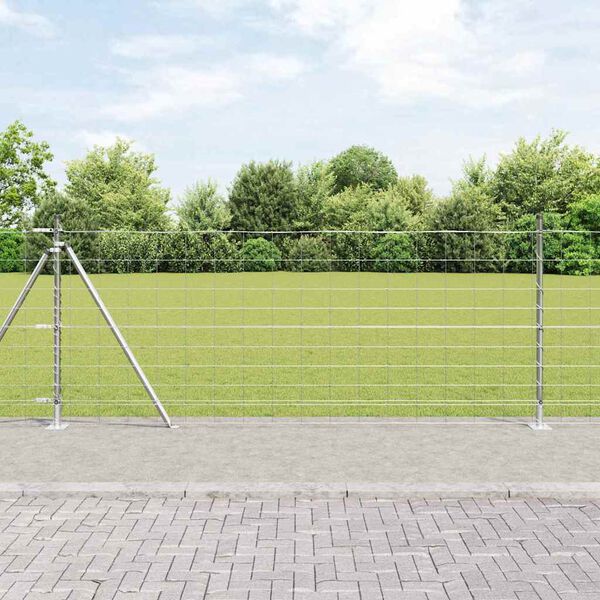 vidaXL Fence Post Galvanized 164.04 x 3.28 ft Steel