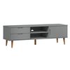 vidaXL TV Cabinet "MOLDE" Grey 62.2x15.7x19.3" Solid Wood Pine