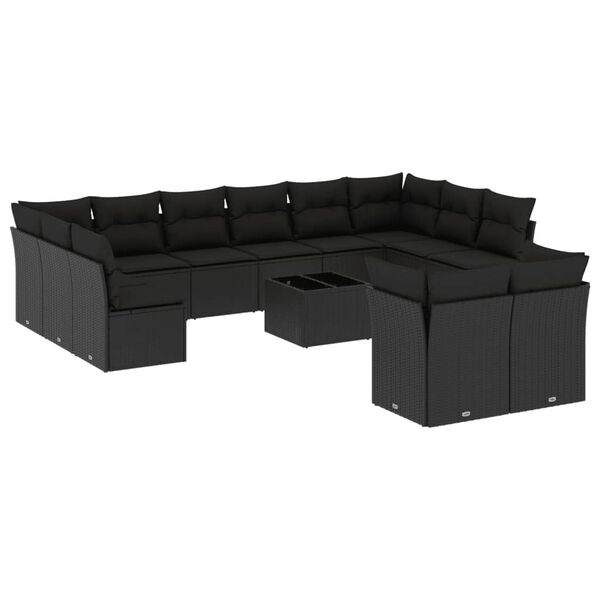 vidaXL Garden Sofa Set Black
