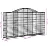 vidaXL Gabion Basket Set of 3 Silver Galvanized Iron Large