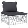 vidaXL Garden Lounge Set White, Dark Grey