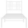 vidaXL Bed Frame White Powder-Coated Steel Small Single Bed Frame