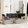 vidaXL Garden Sofa Set Light grey PE rattan Large Modular