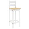 vidaXL Bar Chair White Solid pine wood Medium Footrest Bar Chair
