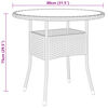 vidaXL Garden Table Black Poly Rattan, Powder-Coated Steel, Tempered Glass
