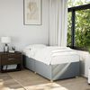 vidaXL Bed Frame Light Grey Polyester, Plywood, Engineered Wood Twin