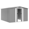 vidaXL Garden Shed Grey Galvanized Steel Large Sliding Components